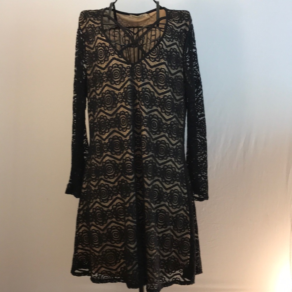 Liberty Love Black.Lace Dress with Flesh Lining 2x